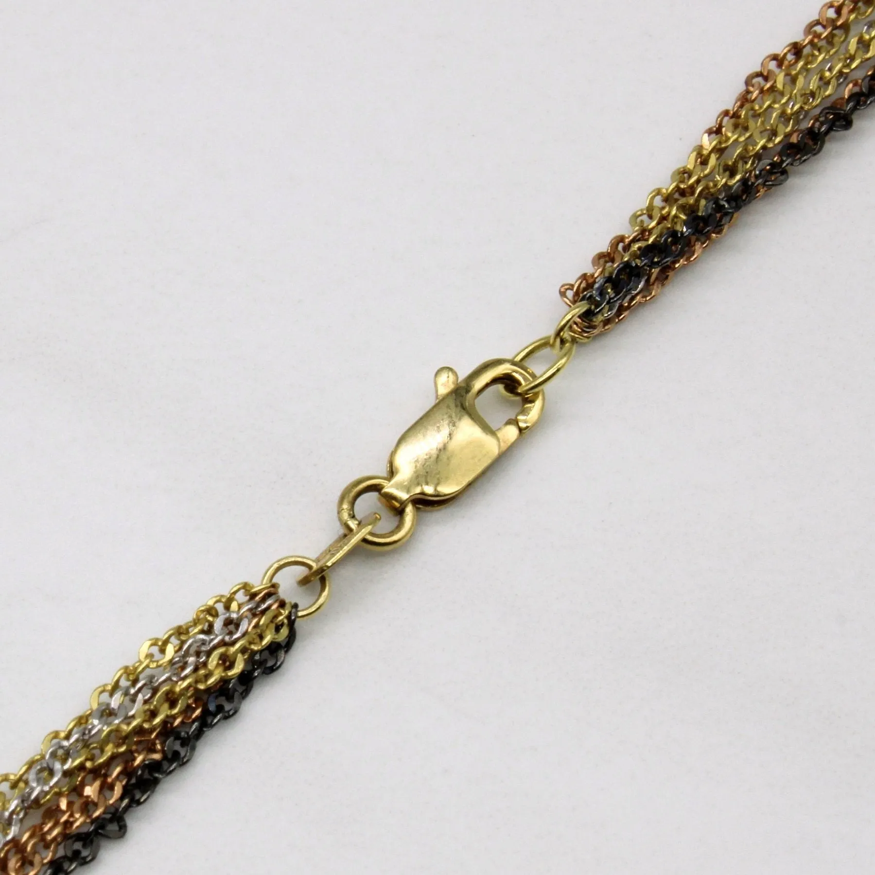 10k Multi Tone Gold Tiered Necklace | 18" |