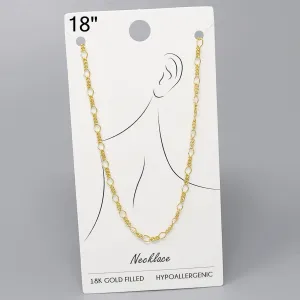 18K Gold Filled Textured  Necklace - 18"