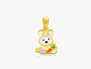 18K Gold Tale of the Hungry Rabbit Pendant <br> Storybook Collection