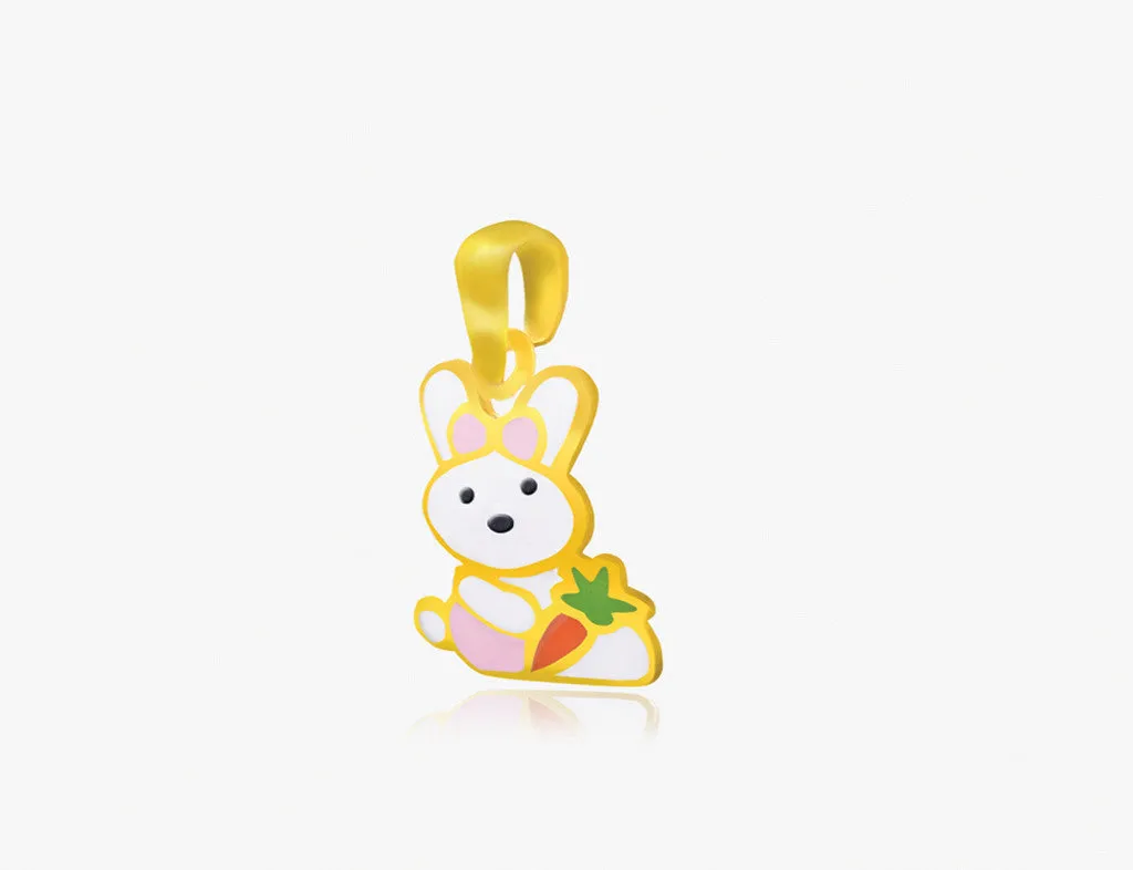 18K Gold Tale of the Hungry Rabbit Pendant <br> Storybook Collection
