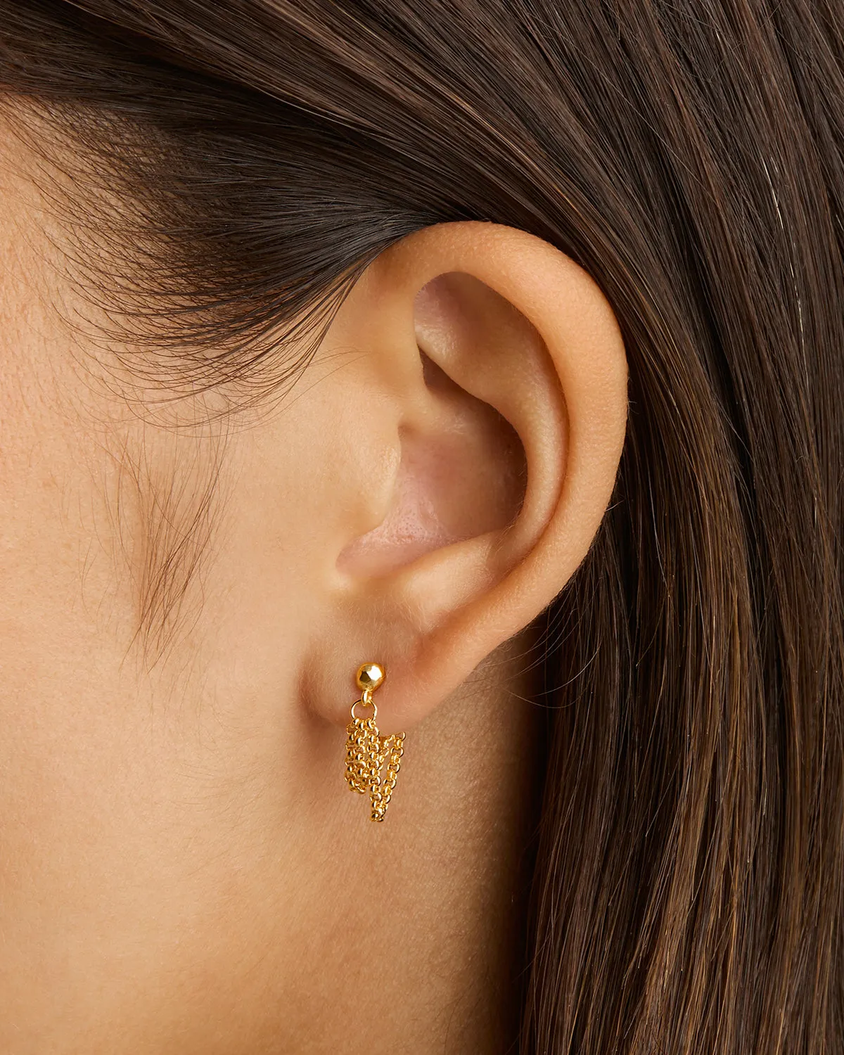 18k Gold Vermeil Karma Chain Earrings