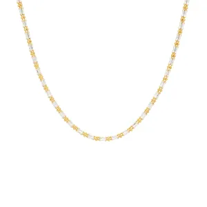 22K Multi Tone Gold Chain, 20 inches