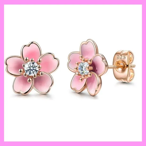【6-30#】Sakura Earrings for female fashion daily engagement wedding anniversary birthday present