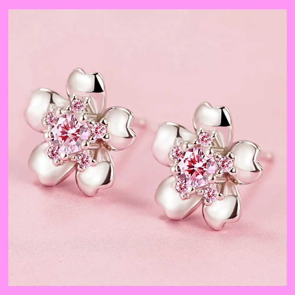 【6-30#】Sakura Earrings for female fashion daily engagement wedding anniversary birthday present