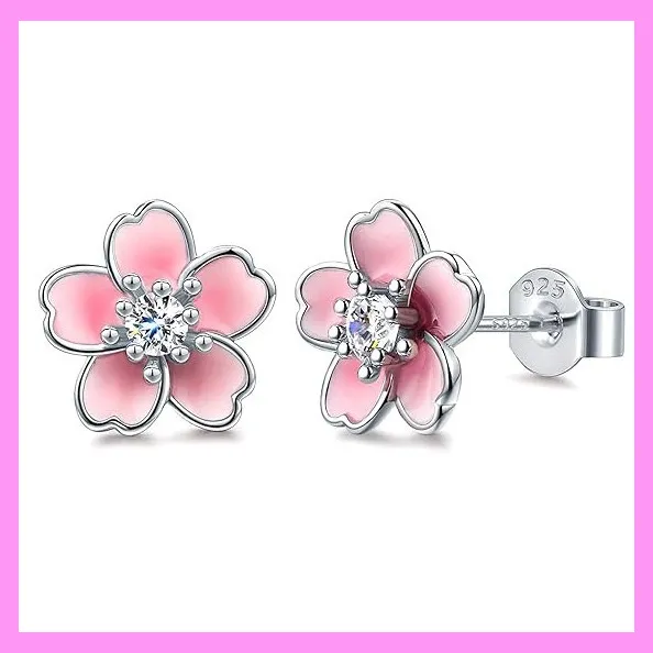 【6-30#】Sakura Earrings for female fashion daily engagement wedding anniversary birthday present