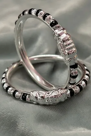 925 Silver Designer Unisex Baby Bangle Set (Design 186)