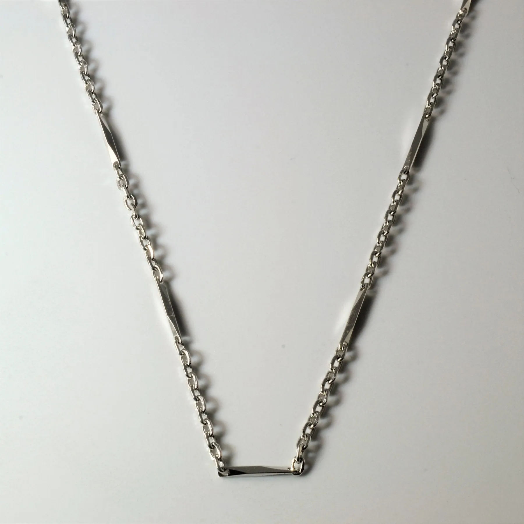 .999 Platinum Bar & Chain Necklace | 19" |