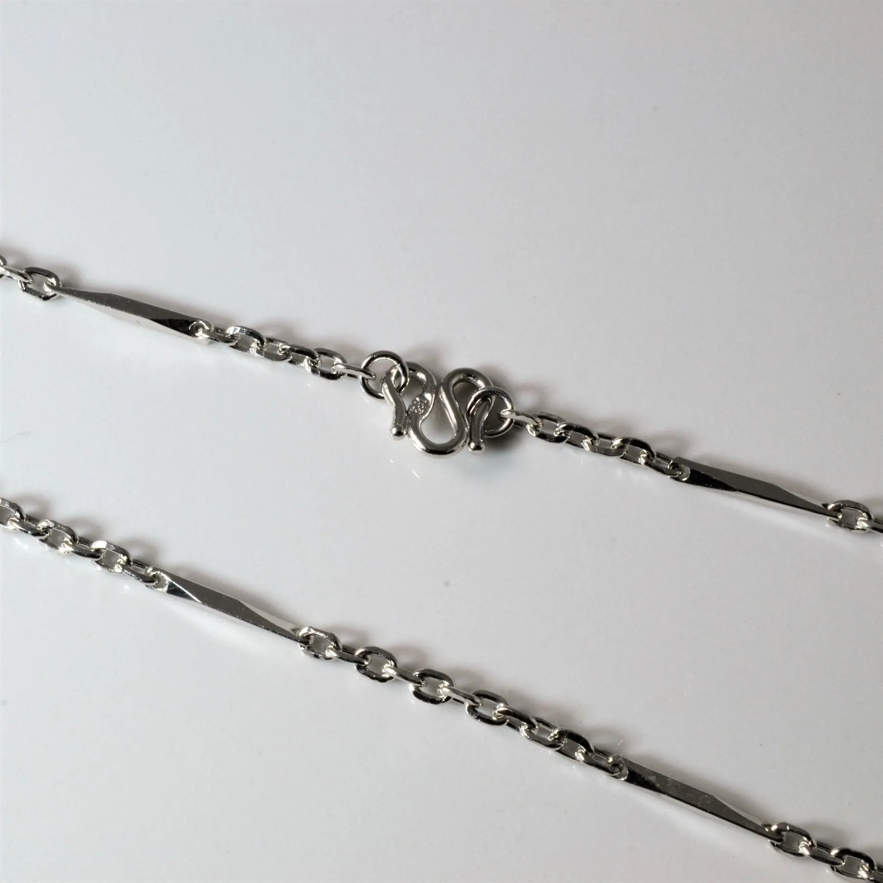 .999 Platinum Bar & Chain Necklace | 19" |