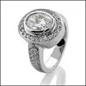 Anniversary 1 Ct Oval Bezel Halo Cubic Zirconia Cz Ring