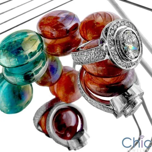 Anniversary 1 Ct Oval Bezel Halo Cubic Zirconia Cz Ring