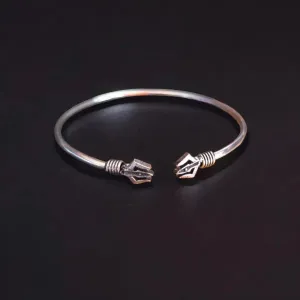 Antique Trishul design Handmade Kada, Silver