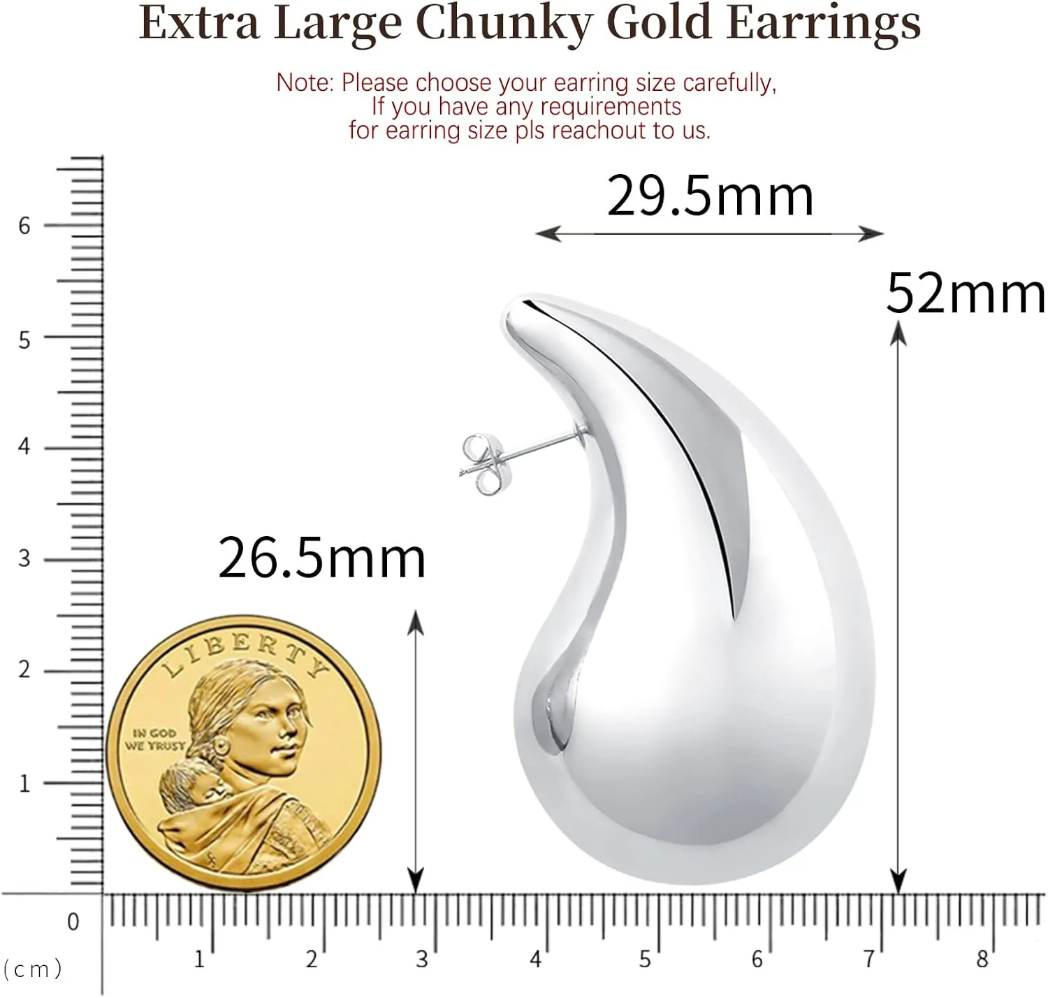 Apsvo Chunky Gold Hoop Earrings for Women, Dupes Earrings Lightweight Waterdrop Hollow Open Hoops, Hypoallergenic Gold Plated Earrings Fashion Jewelry