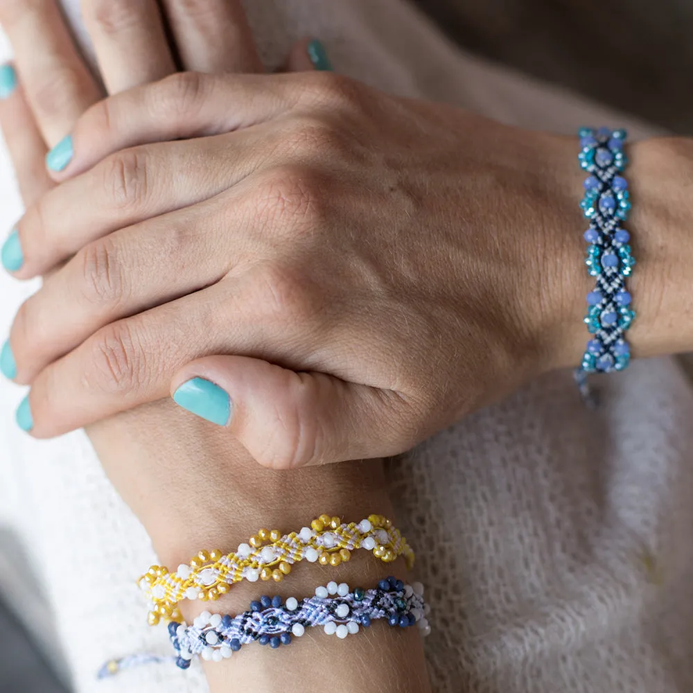 Bali Friendship Lei Bracelet - Yellow White