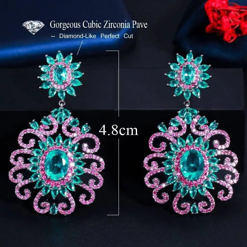 Blue and purple sparkly earrings, earrings, vintage earrings, art deco earrings, glamour, 1920s, sparkling earrings, gatsby, flapper