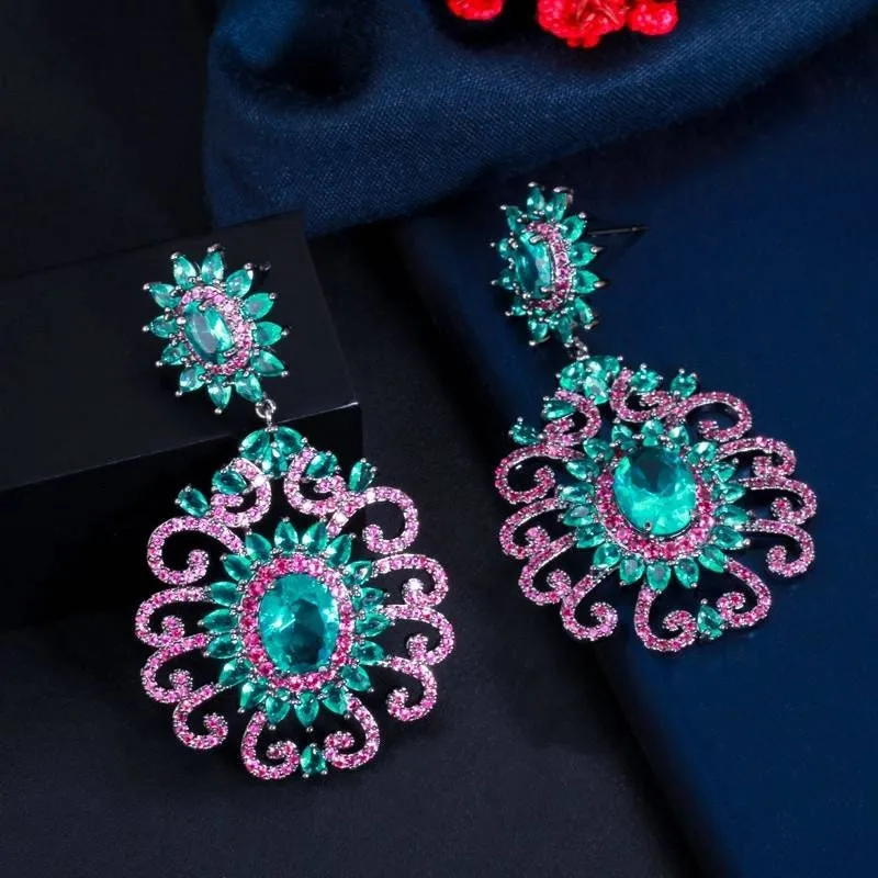 Blue and purple sparkly earrings, earrings, vintage earrings, art deco earrings, glamour, 1920s, sparkling earrings, gatsby, flapper