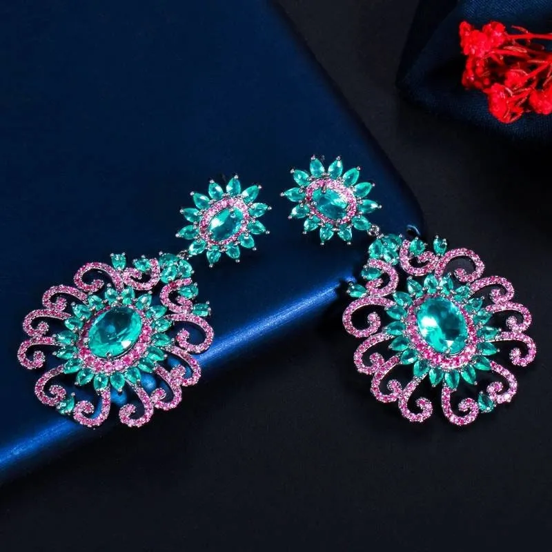 Blue and purple sparkly earrings, earrings, vintage earrings, art deco earrings, glamour, 1920s, sparkling earrings, gatsby, flapper