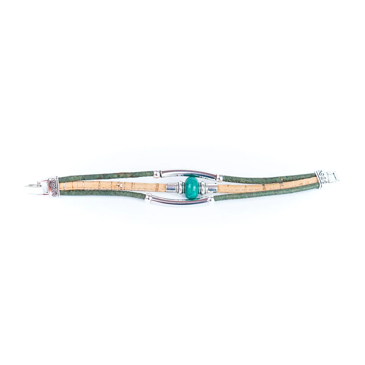 Colorful cork thread and ceramic beads with tube handmade women's bracelet DBR-020-MIX-5