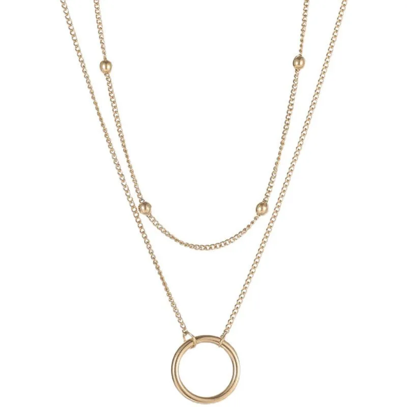 Double Layer Bead Annulation Necklace