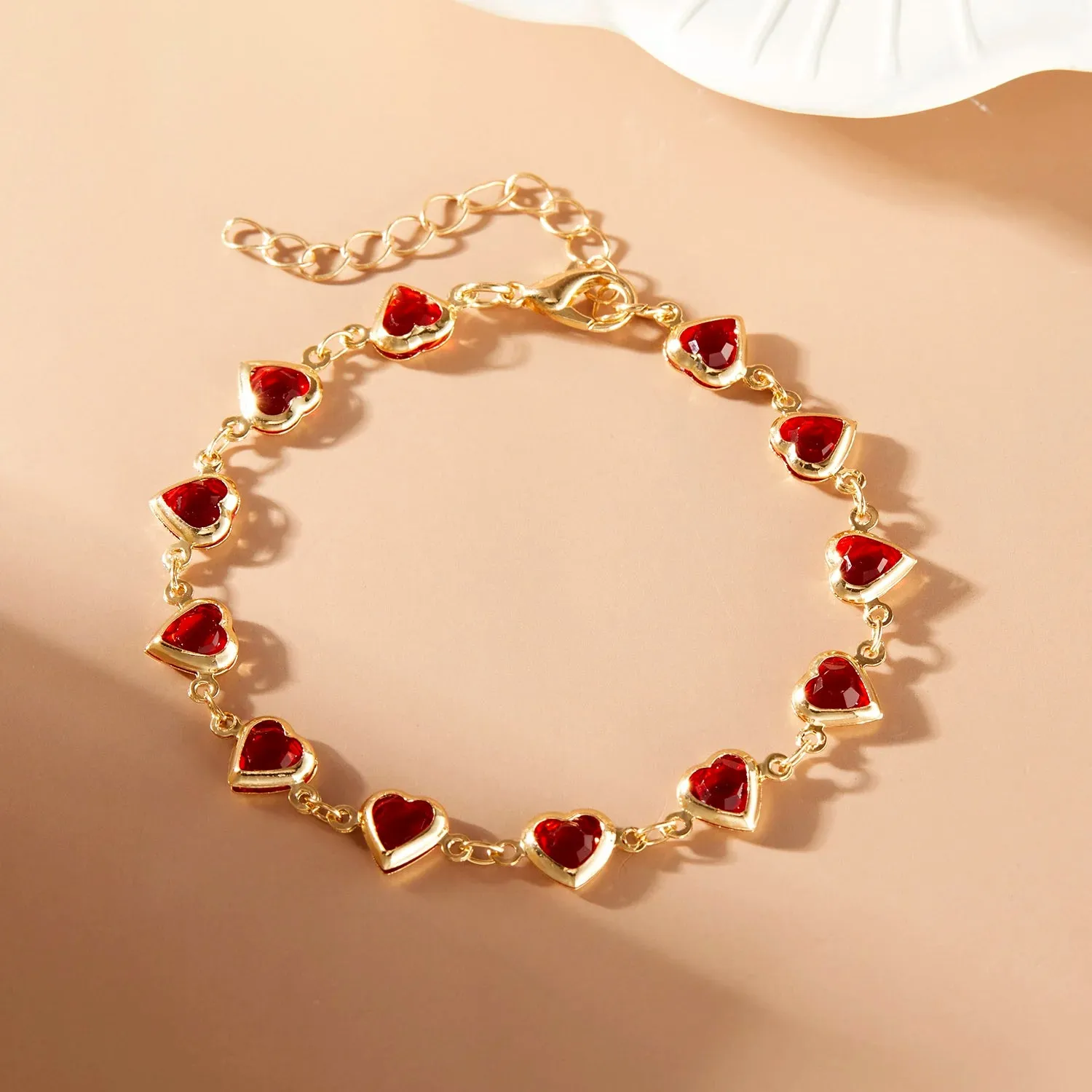 Elegant Colorful Love Heart Link Chain Bracelets For Women Girls New Fashion Butterfly Star Beaded Pendant Bracelet Wristbands