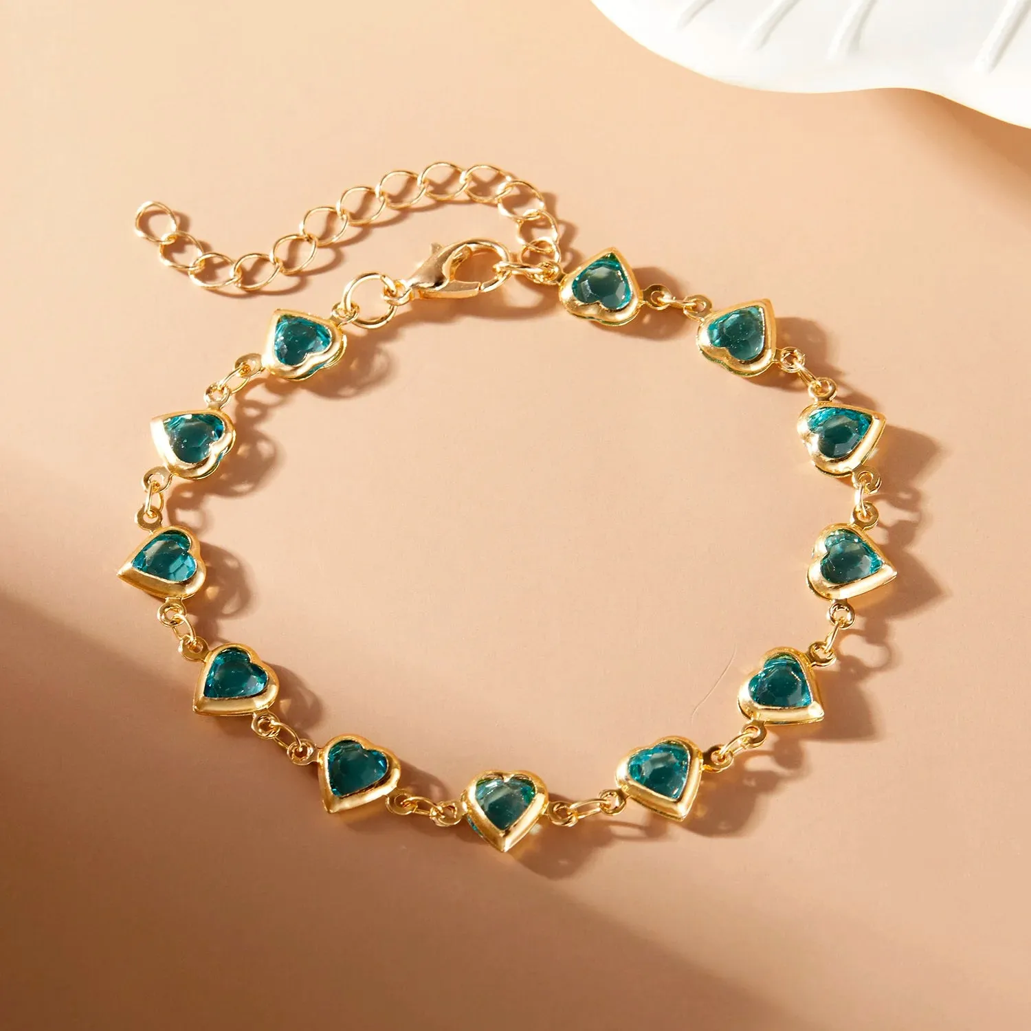 Elegant Colorful Love Heart Link Chain Bracelets For Women Girls New Fashion Butterfly Star Beaded Pendant Bracelet Wristbands