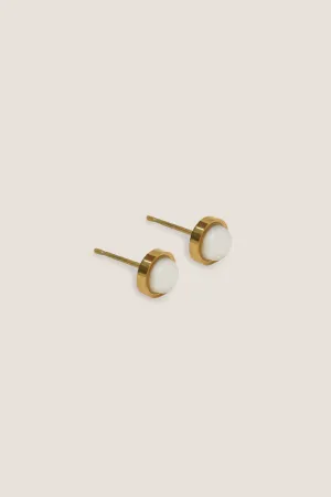 GUNG JEWELLERY Earrings: Mother of Pearl Stud Gold