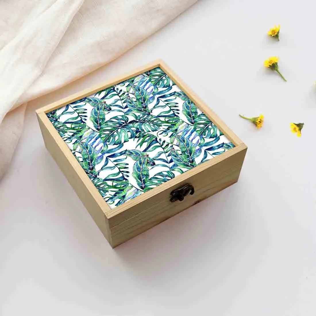 Jewellery Box Wooden Jewelry Organizer -  Tropical Leaf