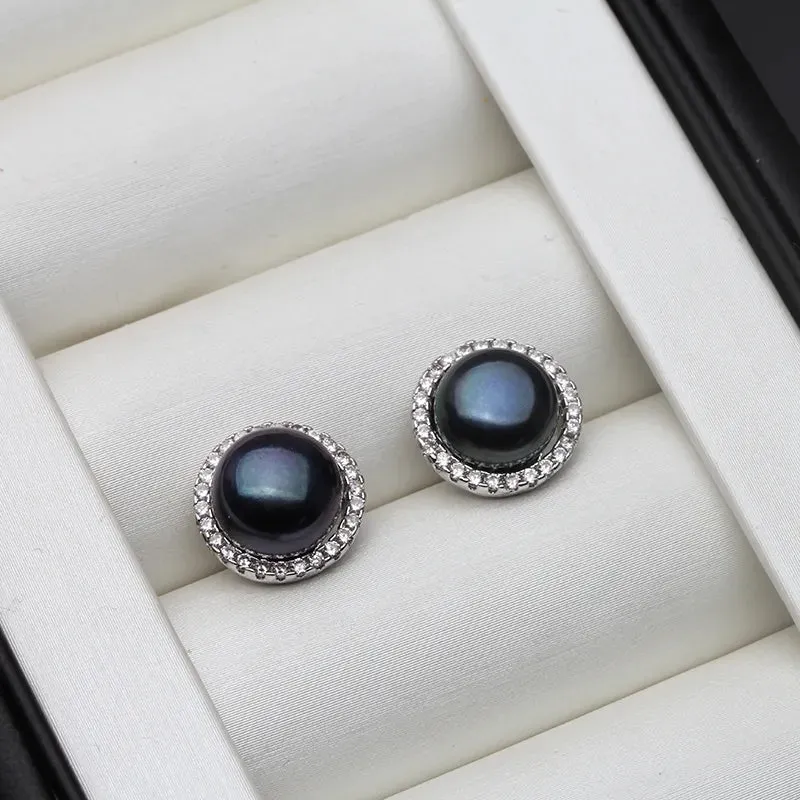 JuliaFashion - 2024 White Freshwater Pearl Stud Earrings
