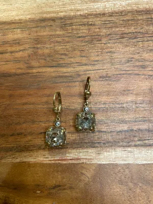La Vie Parisienne By Catherine Popesco Square Cut Clear Crystal Earrings