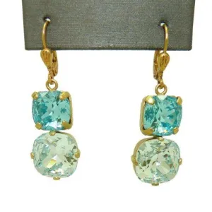 La Vie Parisienne Earrings Swarovski Double Crystal Popesco Blue Ice 6503G