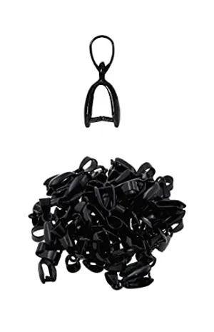 Mandala Crafts Metal Pendant Clasp Connectors Bails for Necklace - Pinch Bails for Jewelry Making - Pinch Bail Pendant Findings Charm Clasp Clips 50 PCs