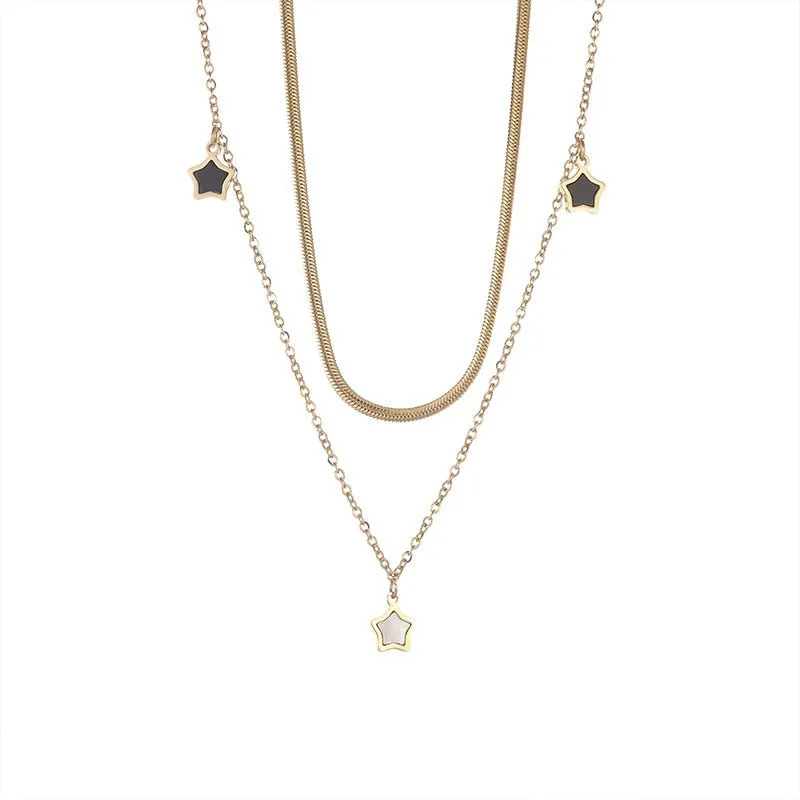 Multilayer Chain Star Charm Necklace