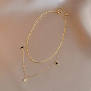 Multilayer Chain Star Charm Necklace