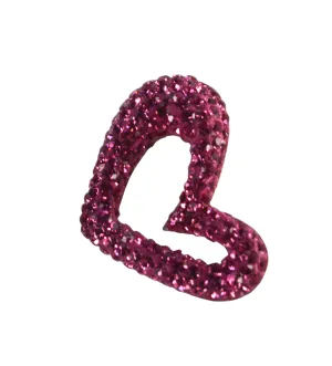 Pink Crystal CZ Stones Shimmering Heart 92.5 Sterling Silver Pendant