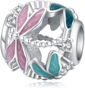 Pink Glass Bead Cat Charm 925 Sterling Silver Birthday Charms Bird Mermaid Unicorn Animal Charm For Women Bracelets