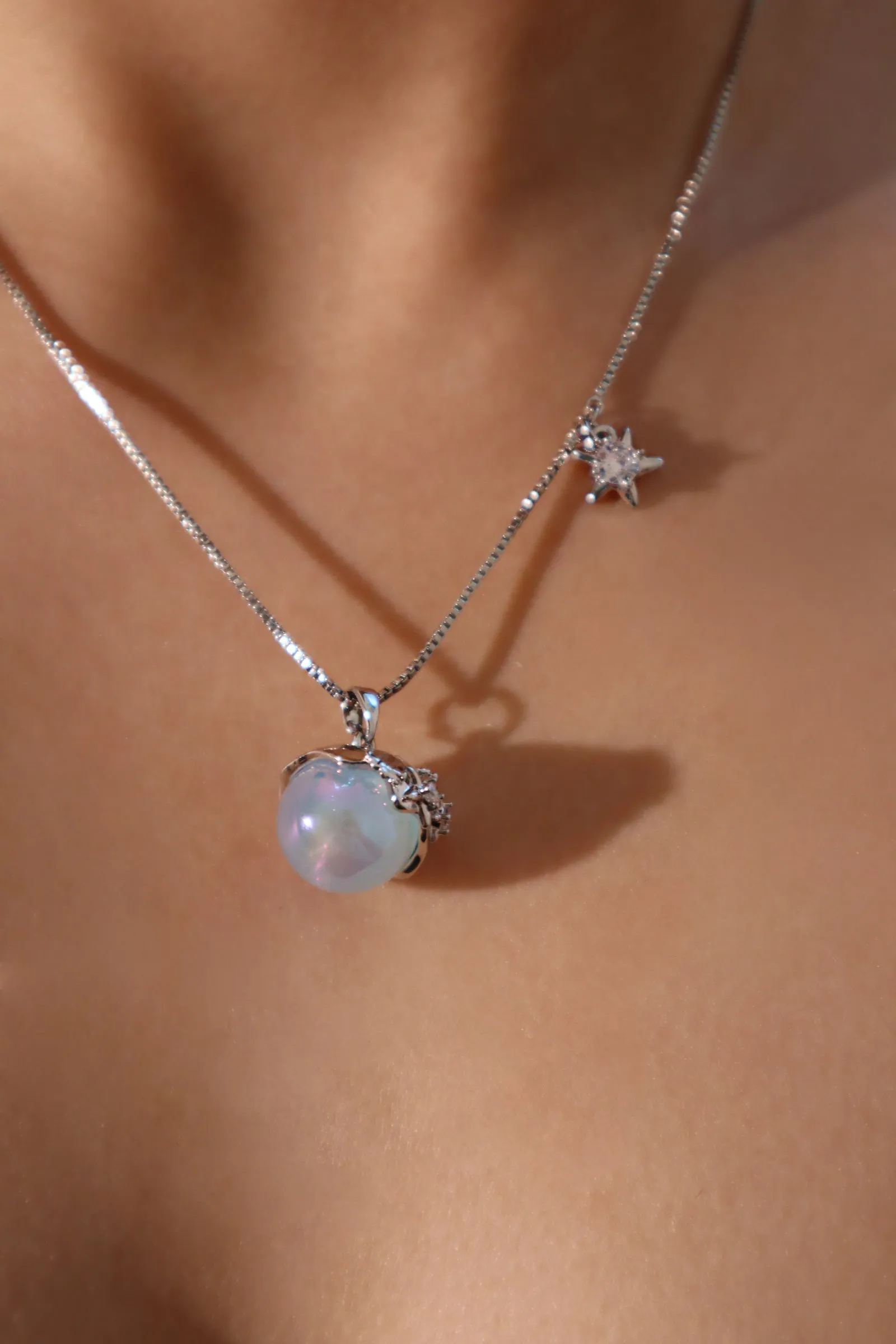 Platinum Plated Ocean Pearl Necklace