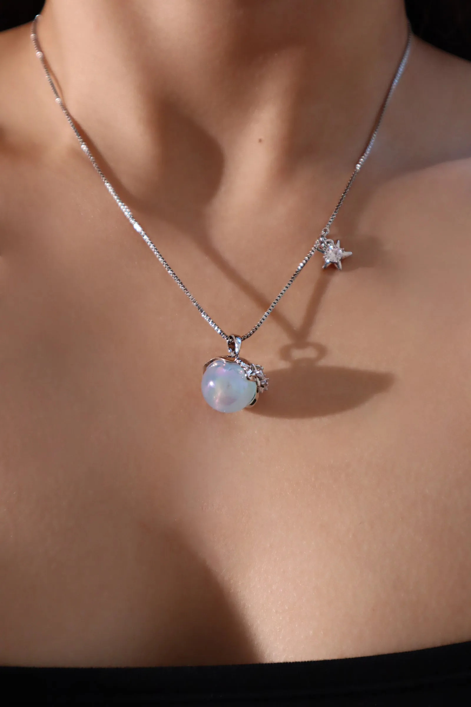 Platinum Plated Ocean Pearl Necklace