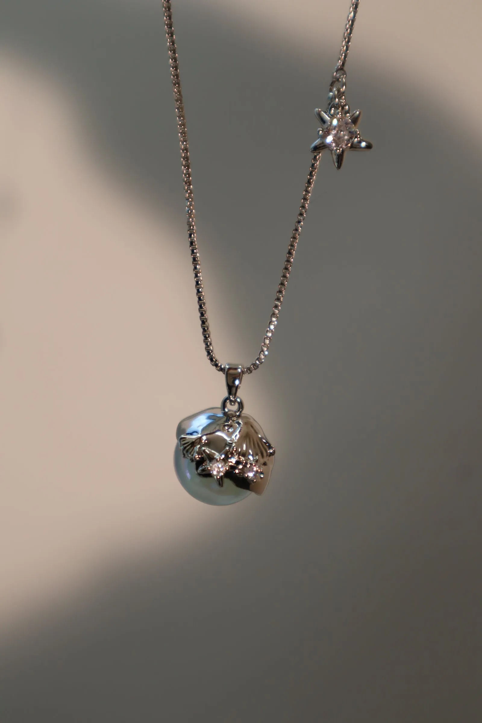 Platinum Plated Ocean Pearl Necklace