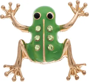 Rain Jewelry Gold Green Crystal Enamel Frog Post Earring