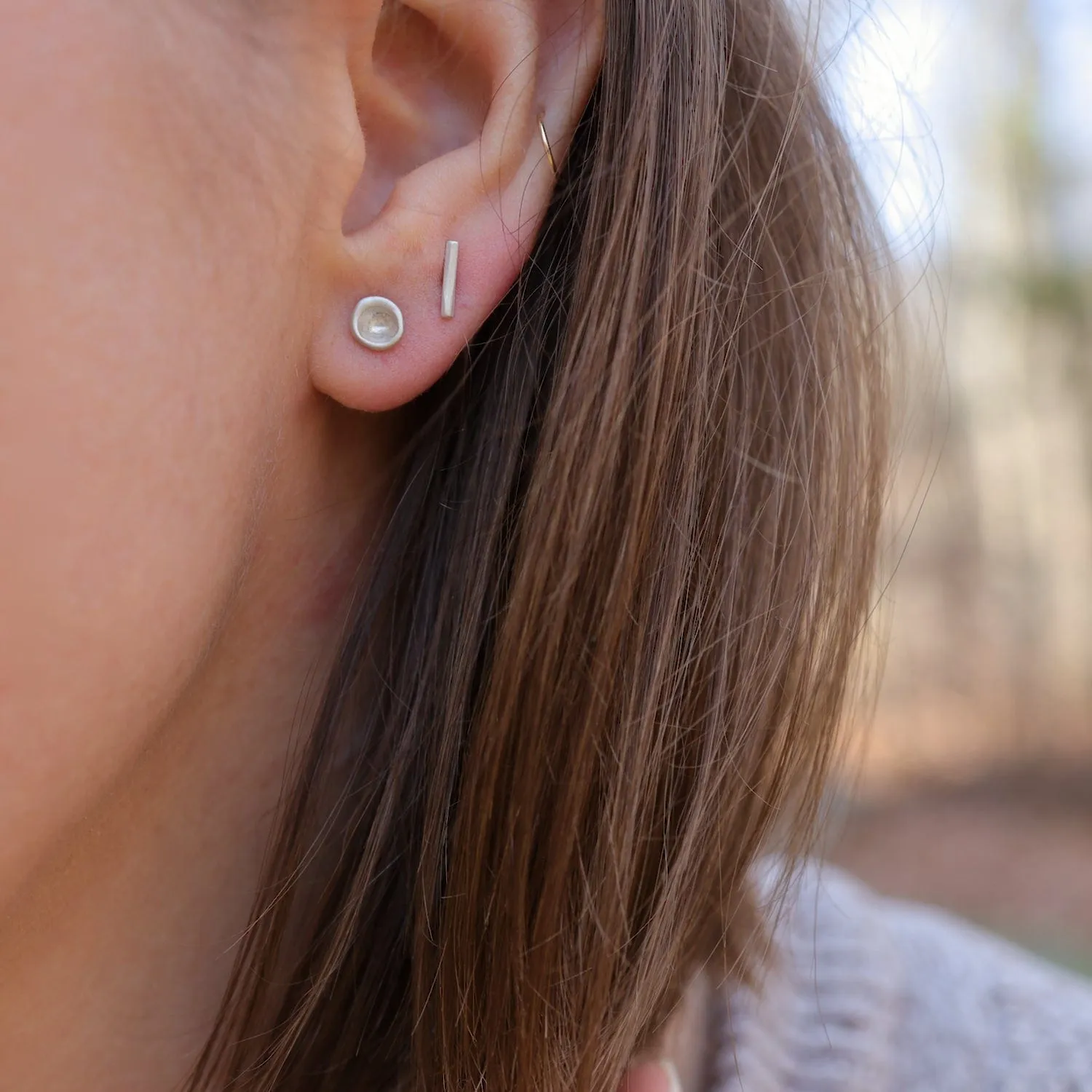 Sterling Silver Mussel Shell Stud Earring