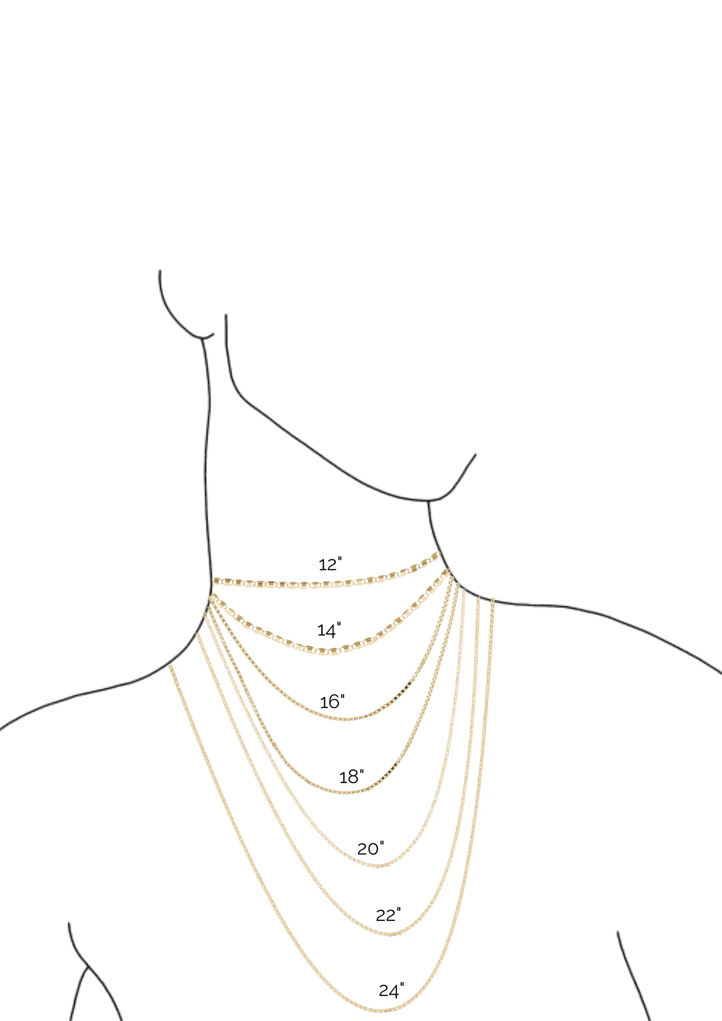 THE GIGI NECKLACE - Solid 14k yellow gold
