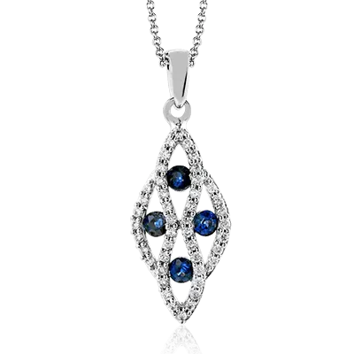 ZP668 Color Pendant in 14k Gold with Diamonds