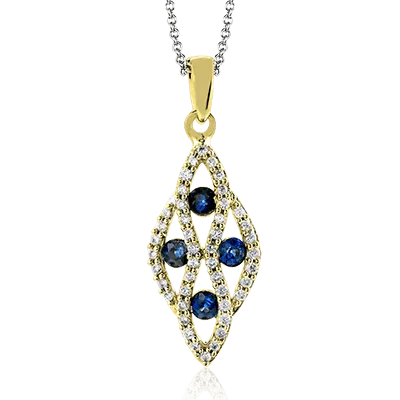 ZP668 Color Pendant in 14k Gold with Diamonds